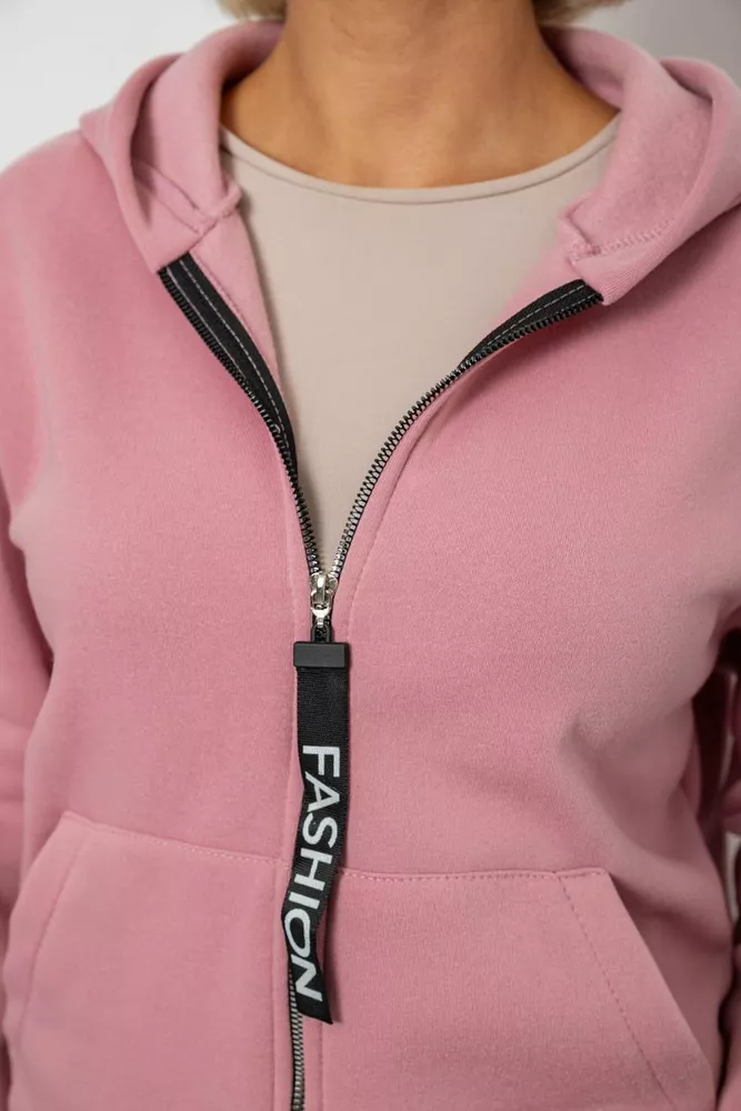 Купить Спортивный костюм женский на флисе, цвет розовый, 257R86-1 - Фото №5