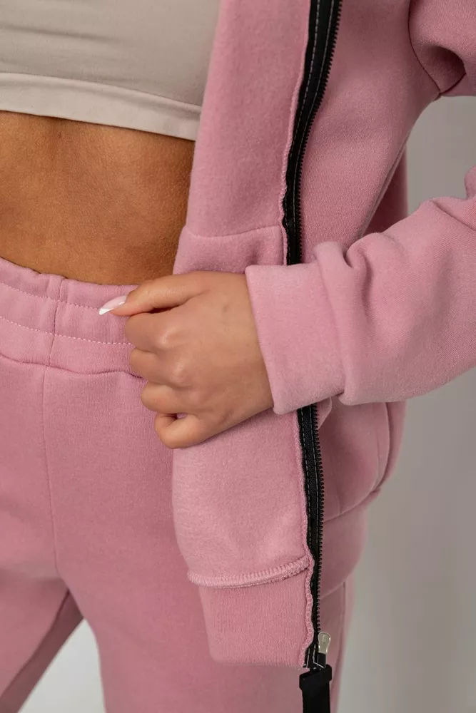 Купить Спортивный костюм женский на флисе, цвет розовый, 257R86-1 - Фото №6