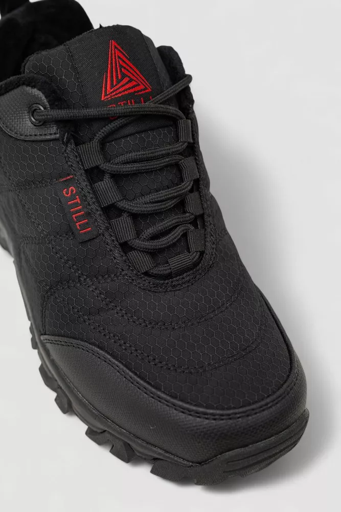 Купить Кроссовки женские зимние на меху, цвет черно-красный, 248RH660 - Фото №2