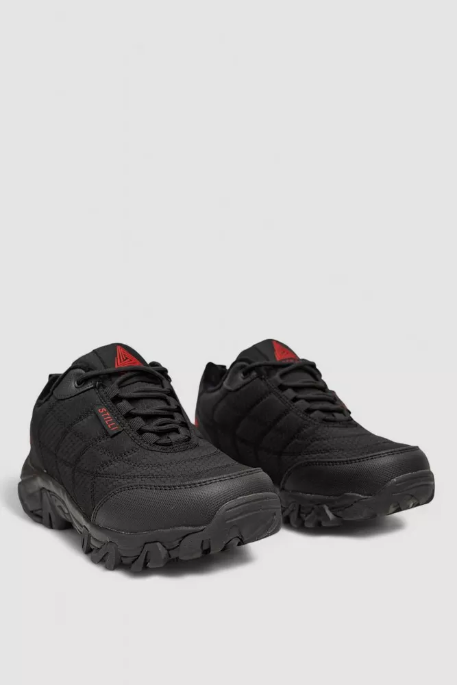 Купить Кроссовки женские зимние на меху, цвет черно-красный, 248RH660 - Фото №3