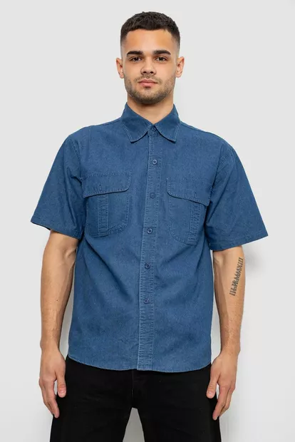 Сорочка чоловіча джинсова  -уцінка, колір джинс, 129RT-16-U-1