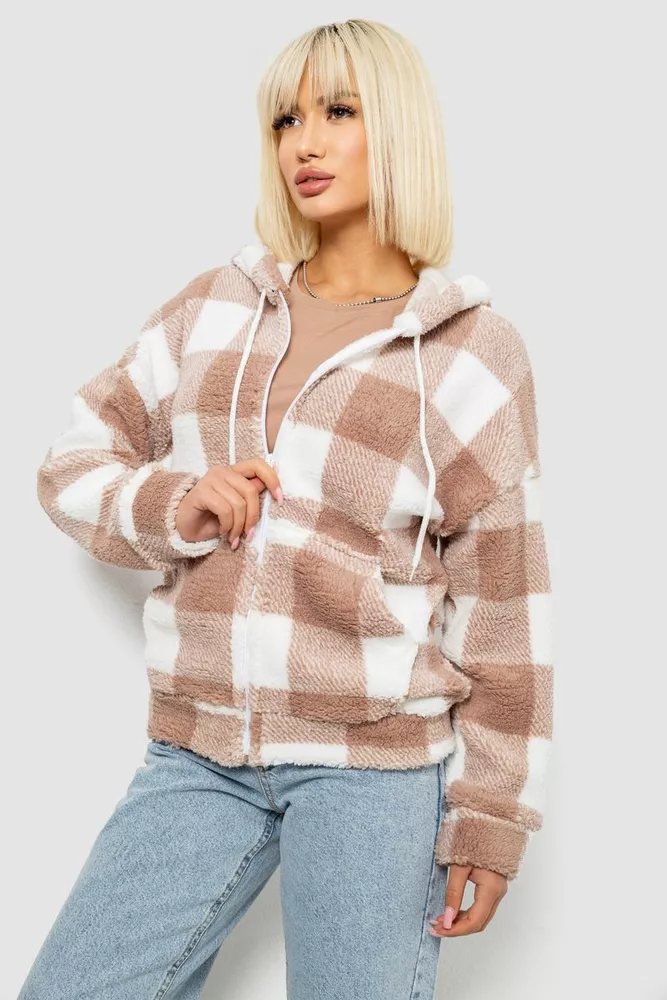 Купити Кофта жіноча Теді  -уцінка, колір бежевий, 257R48-5-U - Фото №3