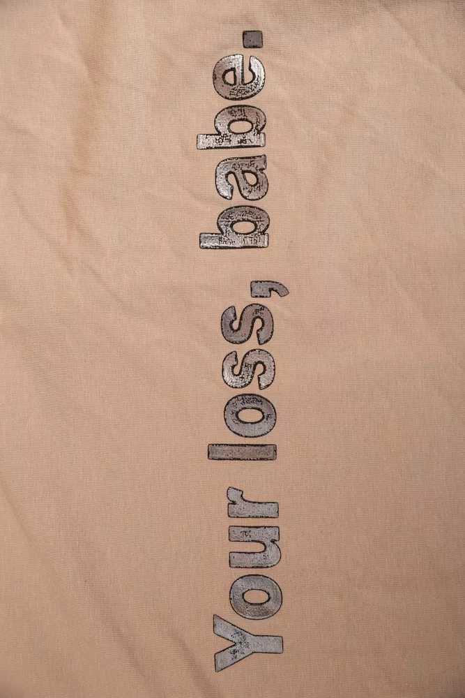 Купити Футболка жіноча з принтом  -уцінка, колір бежевий, 244R3016-U - Фото №6