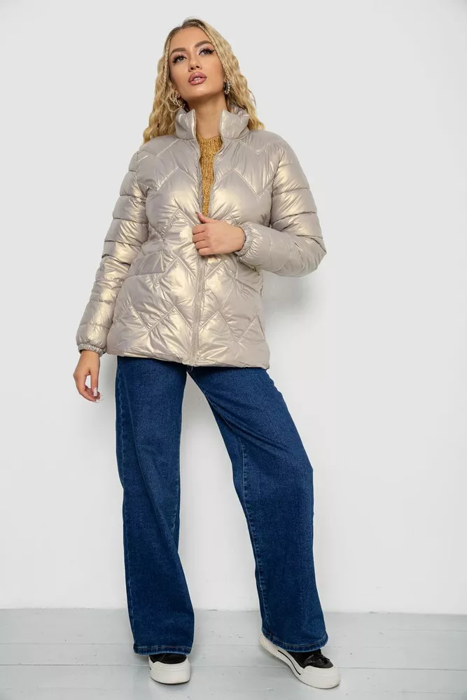 Купити Куртка жіноча демісезонна  -уцінка, колір бежевий, 243R226-U-7 - Фото №2