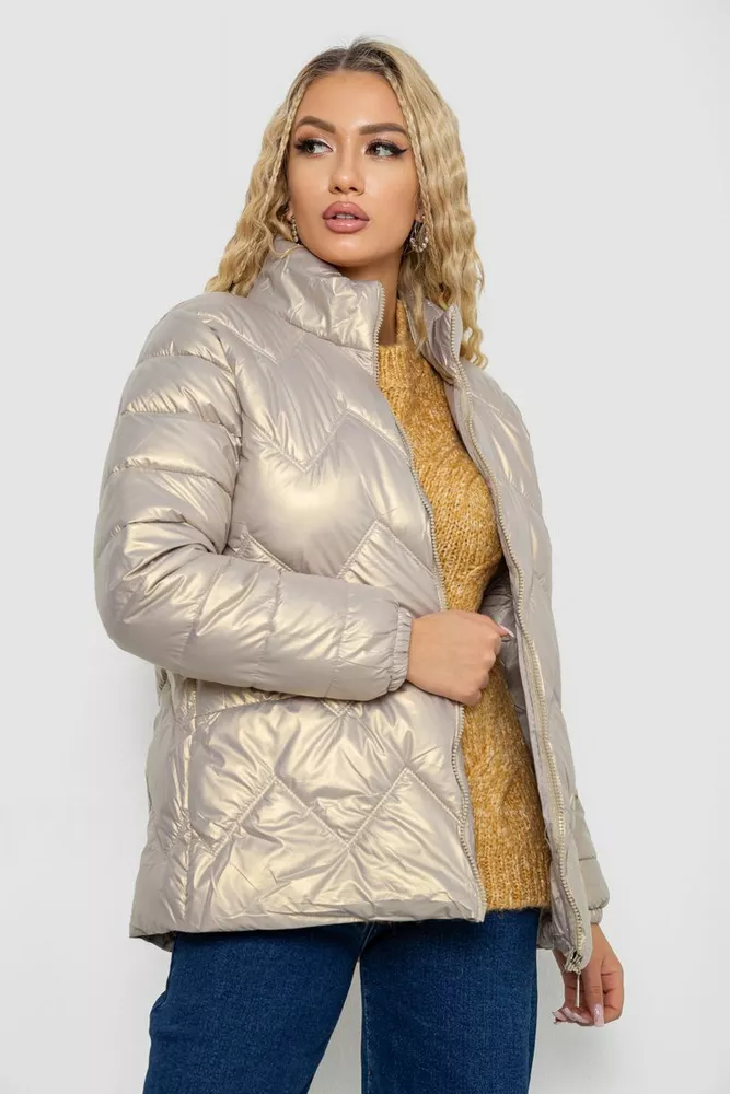 Купити Куртка жіноча демісезонна  -уцінка, колір бежевий, 243R226-U-7 - Фото №3