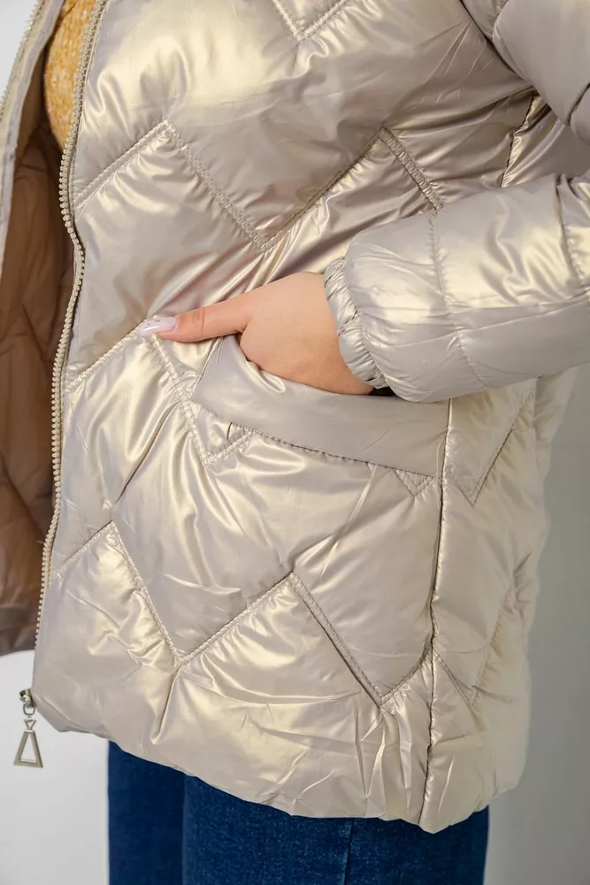 Купити Куртка жіноча демісезонна  -уцінка, колір бежевий, 243R226-U-7 - Фото №5