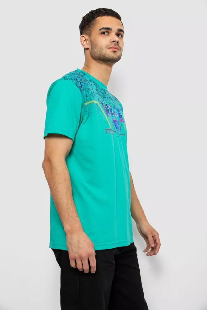 Купить Футболка мужская с принтом  -уценка, цвет бирюзовый, 244R17513-U - Фото №3