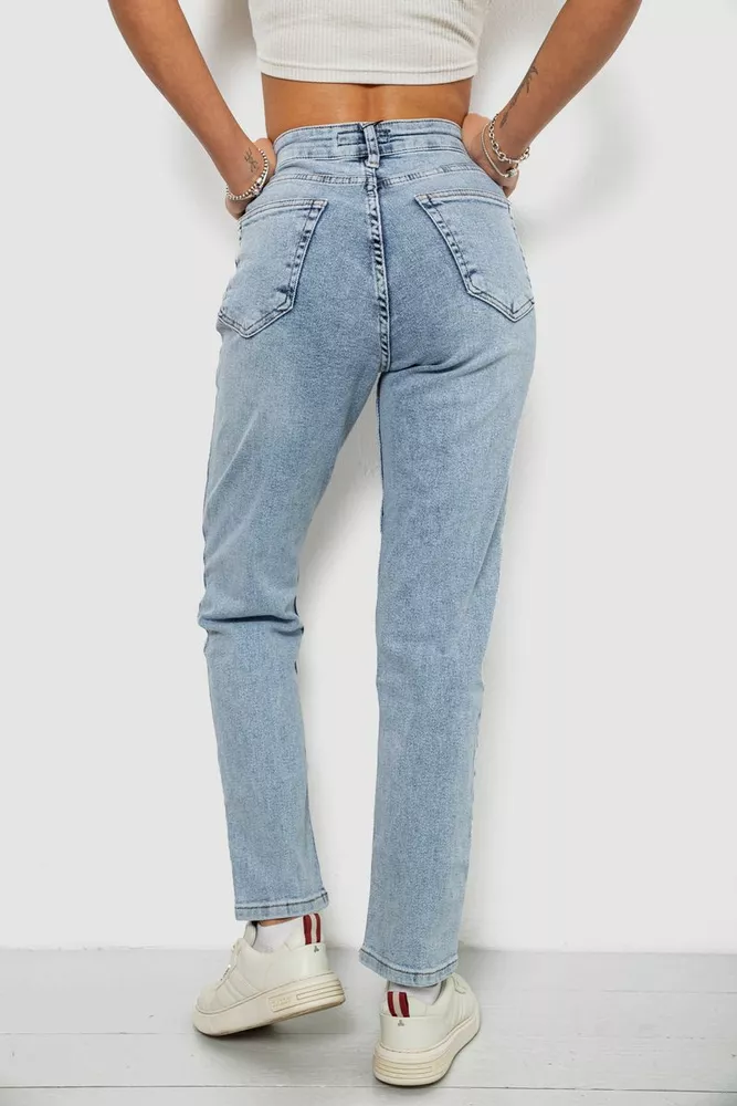 Купить Джинсы женские однотонные MOM, цвет голубой, 244R00590 - Фото №4
