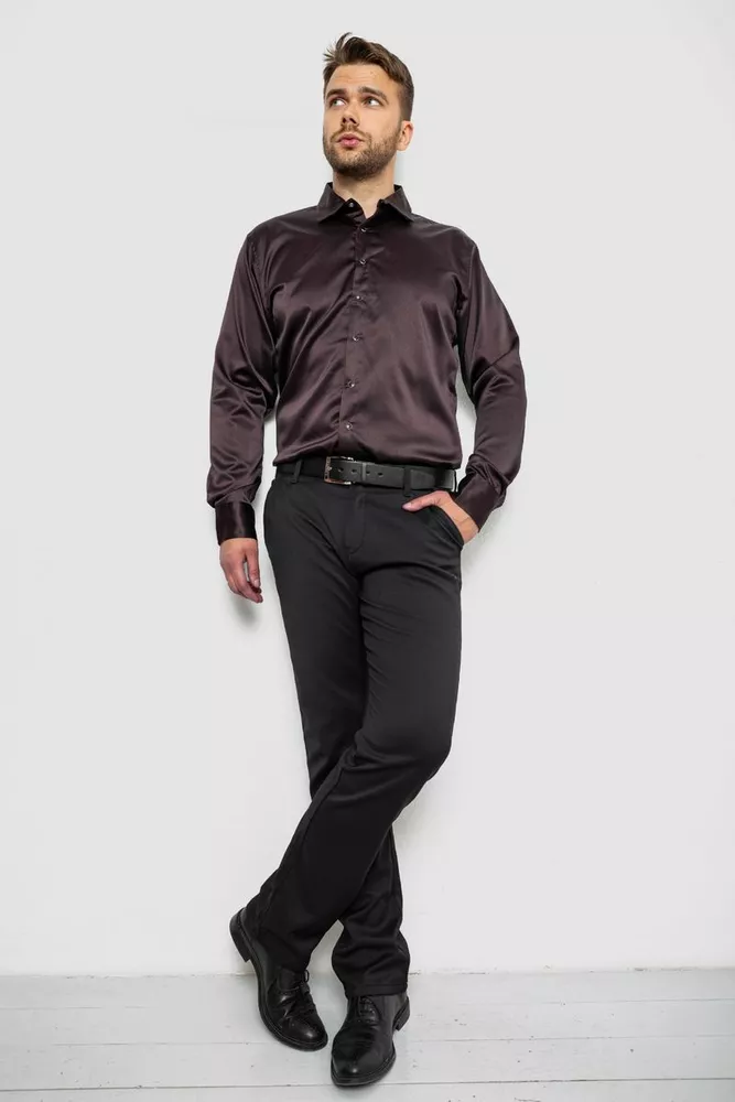 Купити Сорочка чоловіча, колір коричневий, 214R3061 оптом - Фото №2