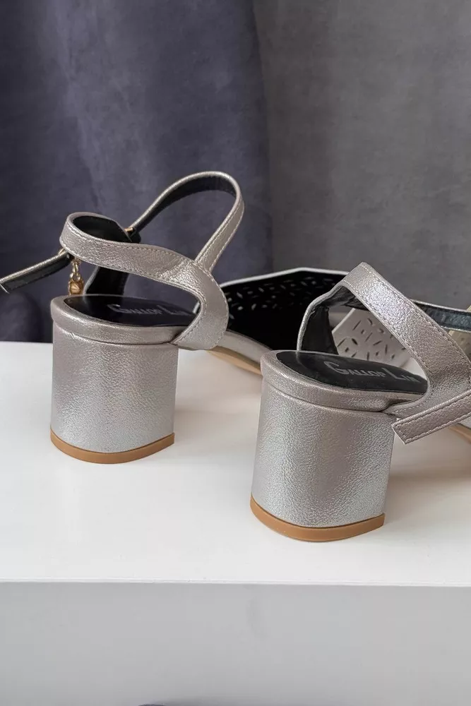 Купить Босоножки женские, цвет серый, 243RE252 - Фото №4