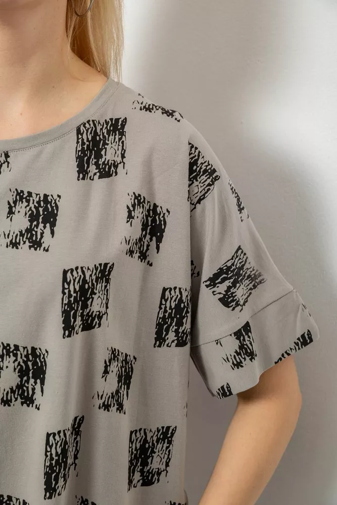 Купити Футболка жіноча з принтом  -уцінка, колір сірий, 244R4015-U - Фото №5