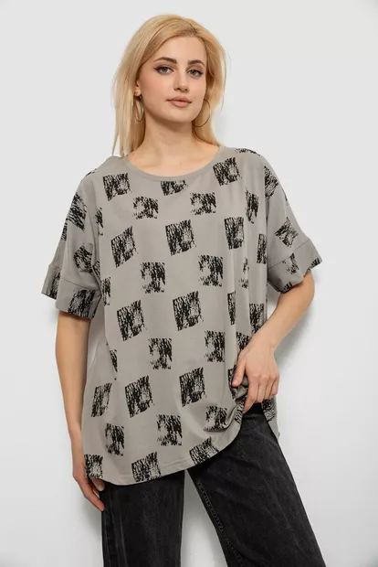 Футболка жіноча з принтом  -уцінка, колір сірий, 244R4015-U