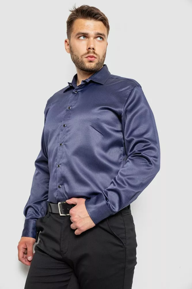 Купити Сорочка чоловіча, колір синій, 214R3061 оптом - Фото №3
