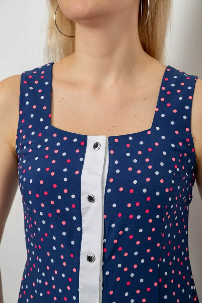 Купить Сарафан женский в горошек  -уценка, цвет синий, 230R029-1-U - Фото №5