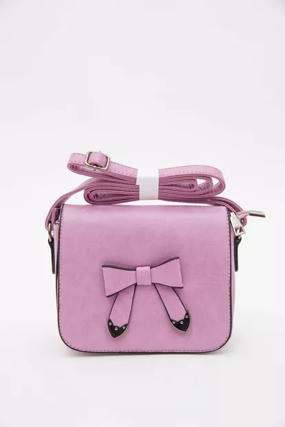 Клатч из кожзама, сиреневого цвета, с бантиком, 167RF-63