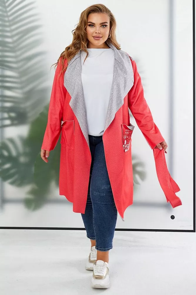 Купить Кардиган женский, цвет коралловый, 257R5012 - Фото №1