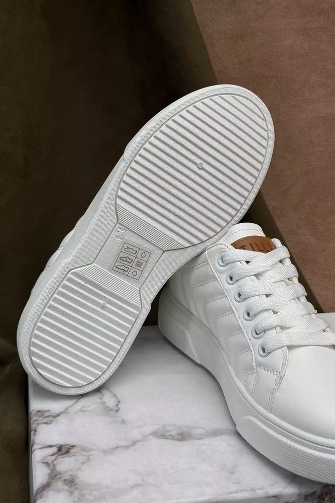 Купити Кеди жіночі, колір біло-зелений, 248RR183 - Фото №5