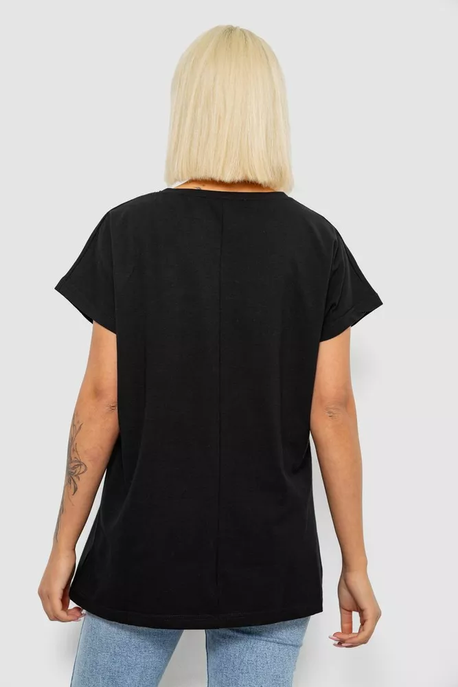 Купить Футболка женская с принтом, цвет черный, 244R3004 - Фото №4