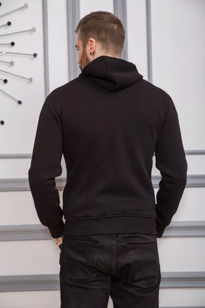Купити Спортивна кофта чоловіча на флісі, колір чорний, 161R200 - Фото №4