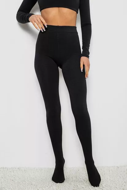 Колготы женские утепленные на флисе, цвет черный, 139RB868