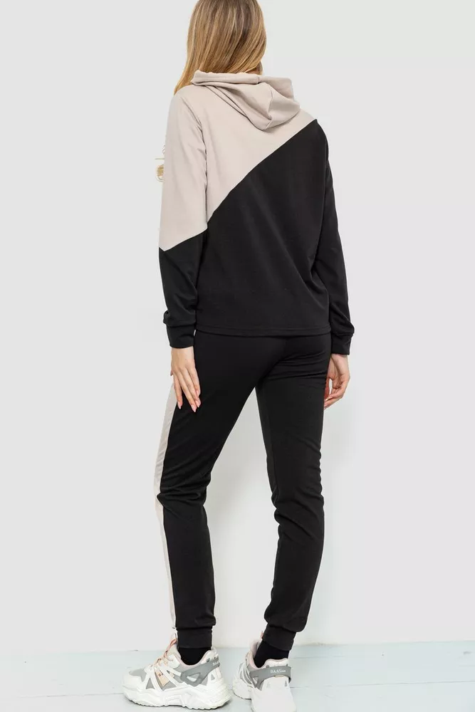 Купить Спорт костюм женский, цвет бежево-черный, 230R2003 - Фото №4