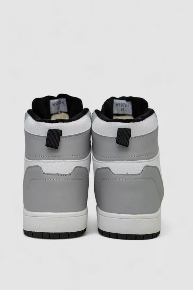 Купить Кроссовки мужские зимние на меху  -уценка, цвет бело-серый, 248RH1070-U-2 - Фото №4