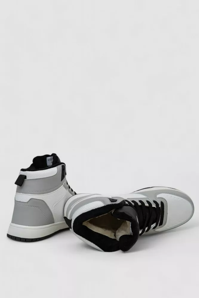 Купить Кроссовки мужские зимние на меху  -уценка, цвет бело-серый, 248RH1070-U-2 - Фото №5