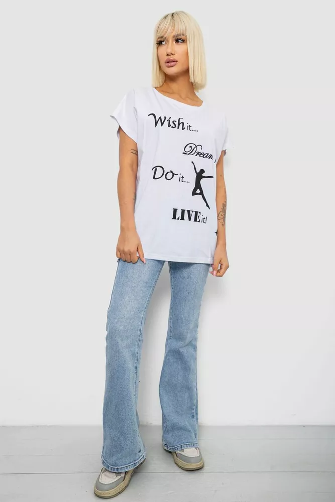 Купить Футболка женская с принтом, цвет белый, 244R3004 - Фото №2