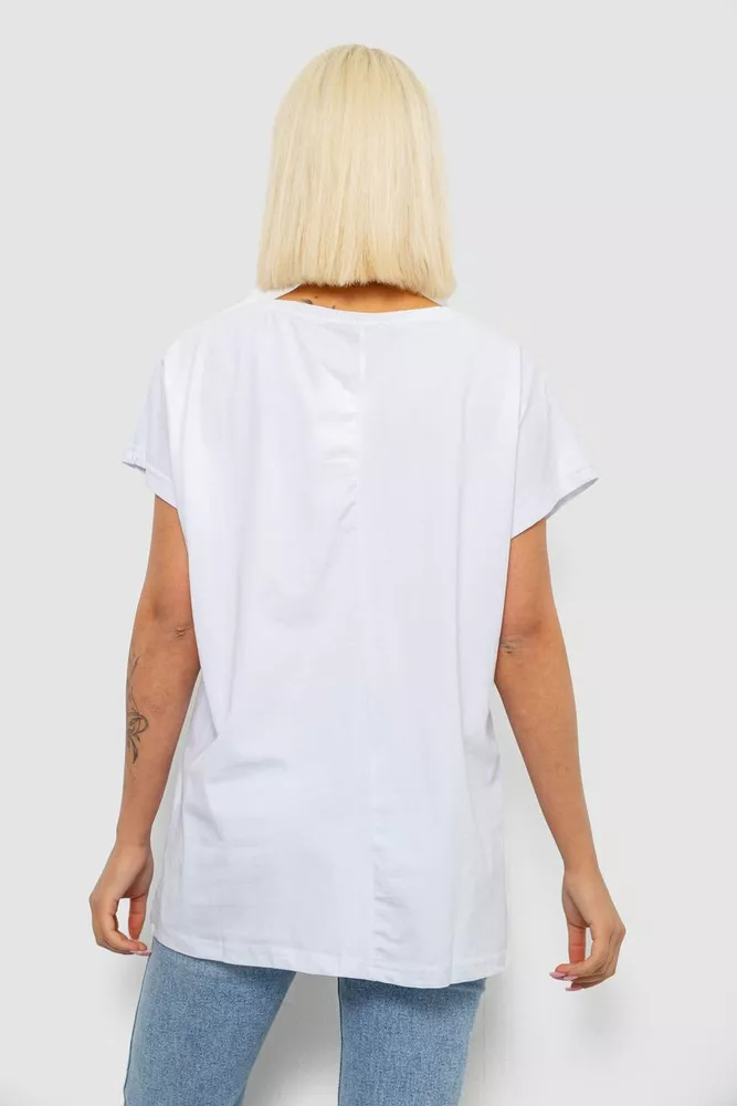 Купить Футболка женская с принтом, цвет белый, 244R3004 - Фото №4