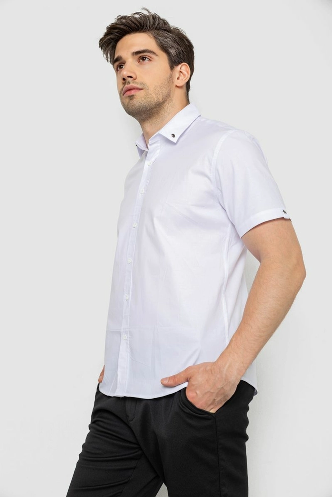 Купить Рубашка мужская однотонная  -уценка, цвет белый, 214R830-U-13 - Фото №3