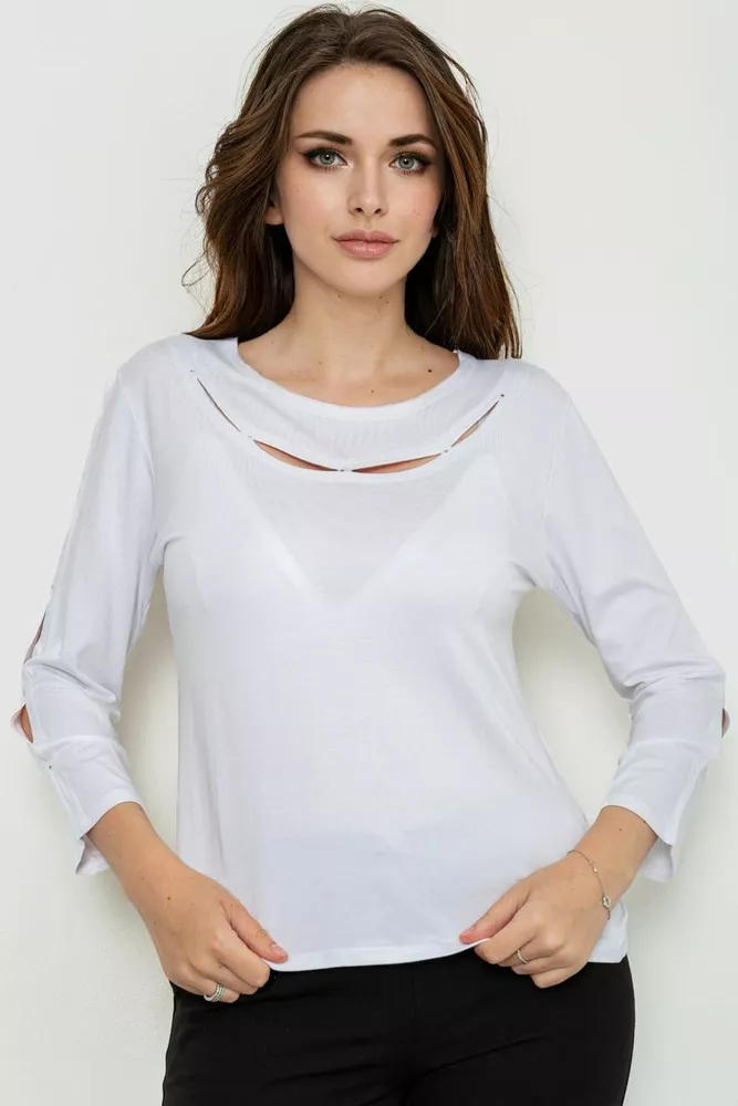 Купити Кофта жіноча  -уцінка, колір білий, 186R601-U-5 - Фото №1