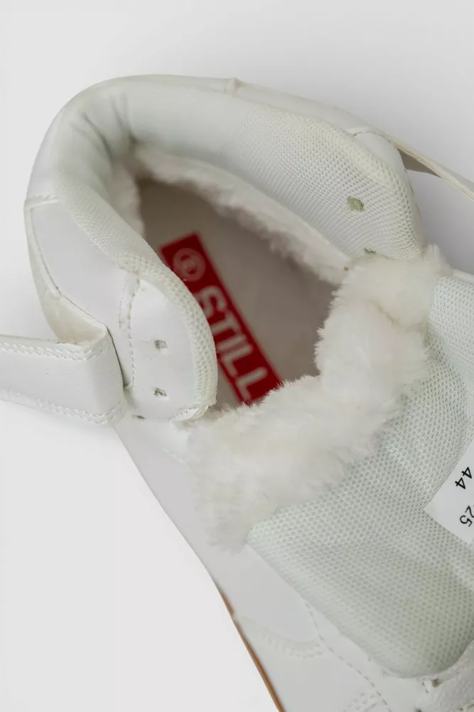 Купити Кросівки чоловічі зимові на хутрі, колір біло-коричневий, 248RCX620 - Фото №6