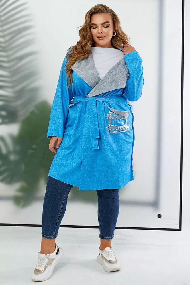 Купить Кардиган женский, цвет голубой, 257R5012 - Фото №4