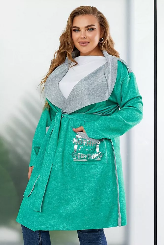 Купить Кардиган женский, цвет зеленый, 257R5012 - Фото №3