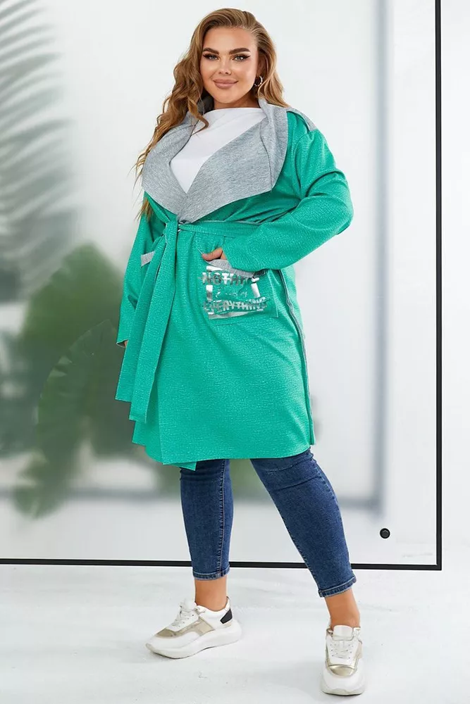 Купить Кардиган женский, цвет зеленый, 257R5012 - Фото №1