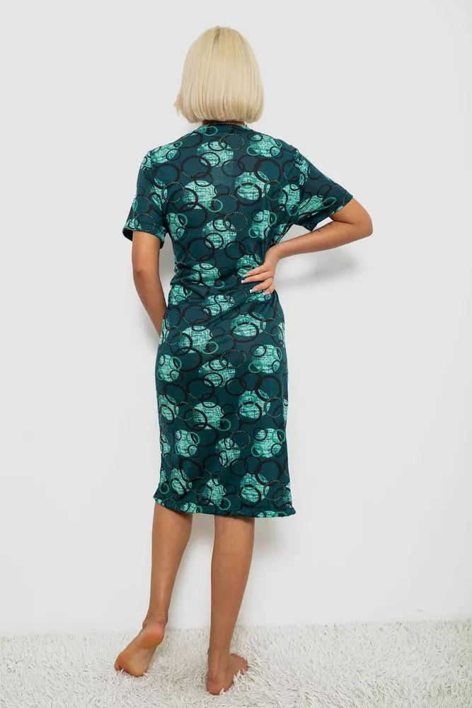 Купить Халат женский на молнии с принтом, цвет зеленый, 257R1030 - Фото №4