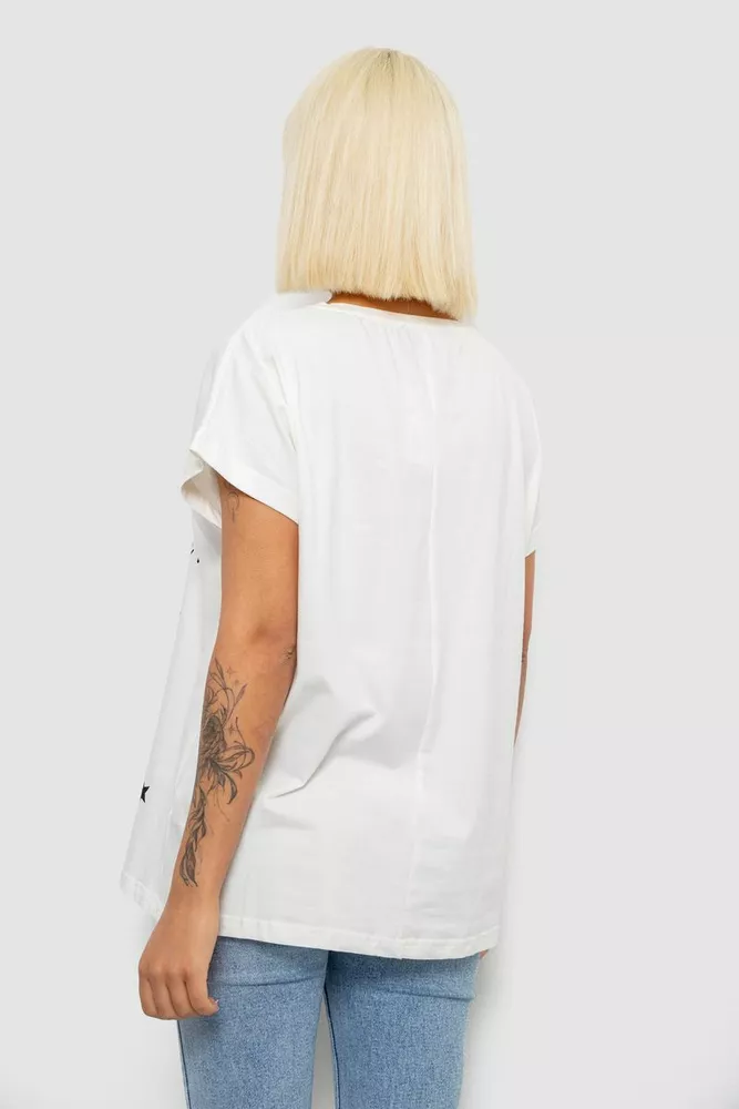 Купить Футболка женская с принтом, цвет молочный, 244R3004 - Фото №4