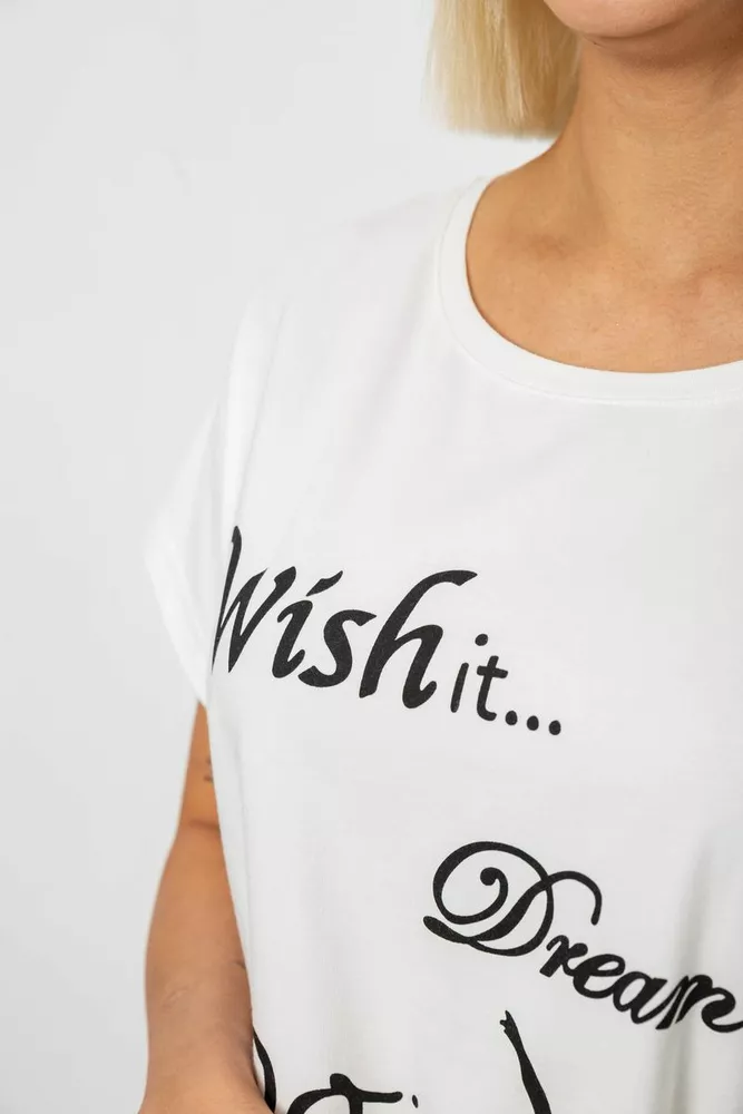 Купить Футболка женская с принтом, цвет молочный, 244R3004 - Фото №5