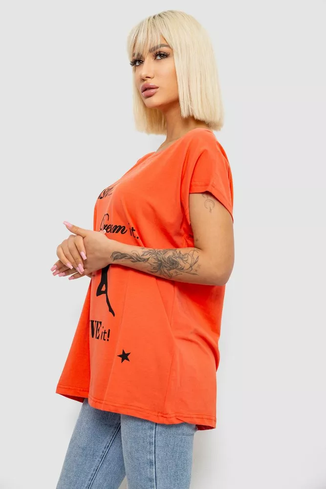 Купить Футболка женская с принтом, цвет оранжевый, 244R3004 - Фото №3