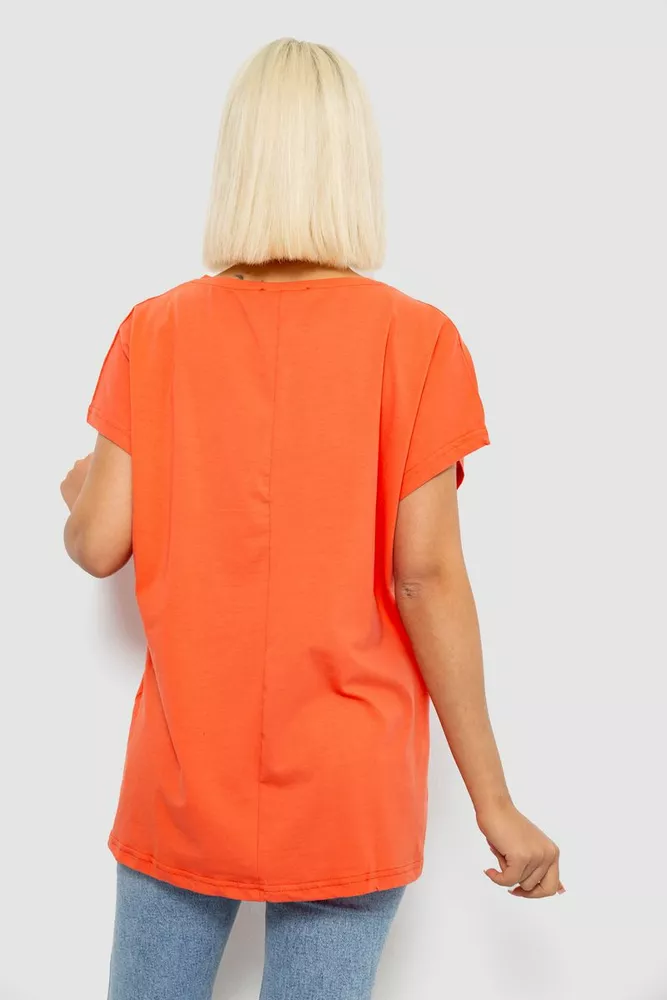 Купить Футболка женская с принтом, цвет оранжевый, 244R3004 - Фото №4