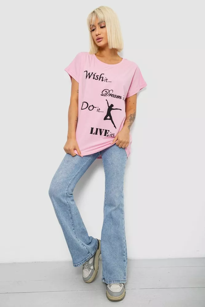 Купить Футболка женская с принтом, цвет розовый, 244R3004 - Фото №2