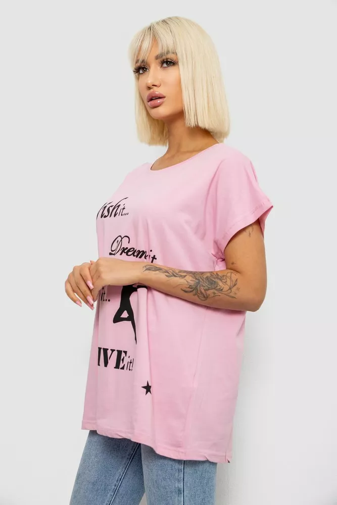 Купить Футболка женская с принтом, цвет розовый, 244R3004 - Фото №3
