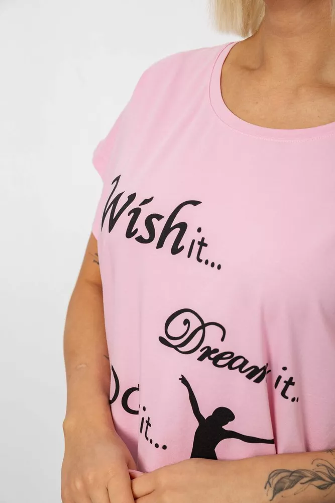Купить Футболка женская с принтом, цвет розовый, 244R3004 - Фото №5