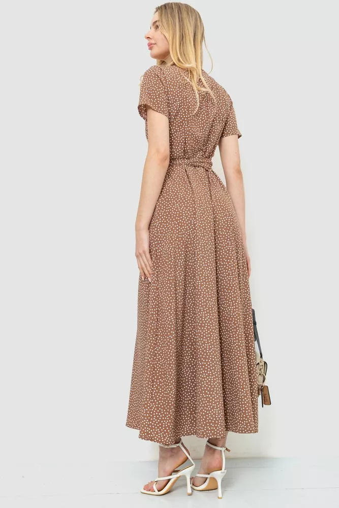 Купити Сарафан у горох, колір коричнево-білий, 241R157 - Фото №4