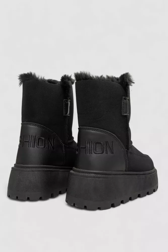 Купить Угги женские зимние на меху, цвет черный, 243R-A - Фото №4