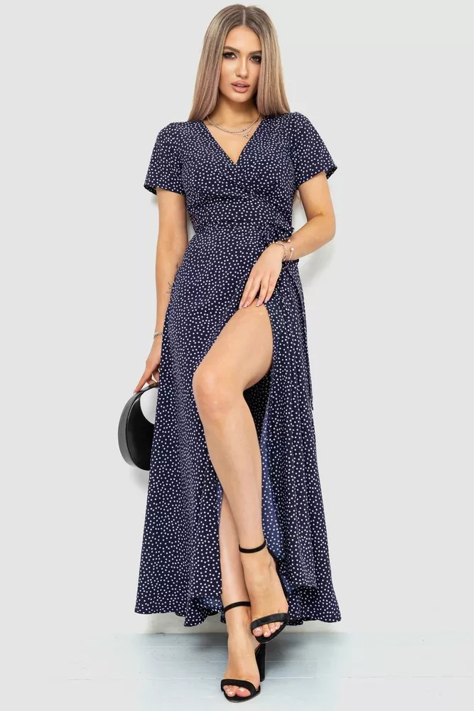 Купити Сарафан у горох, колір синьо-білий, 241R157 - Фото №1