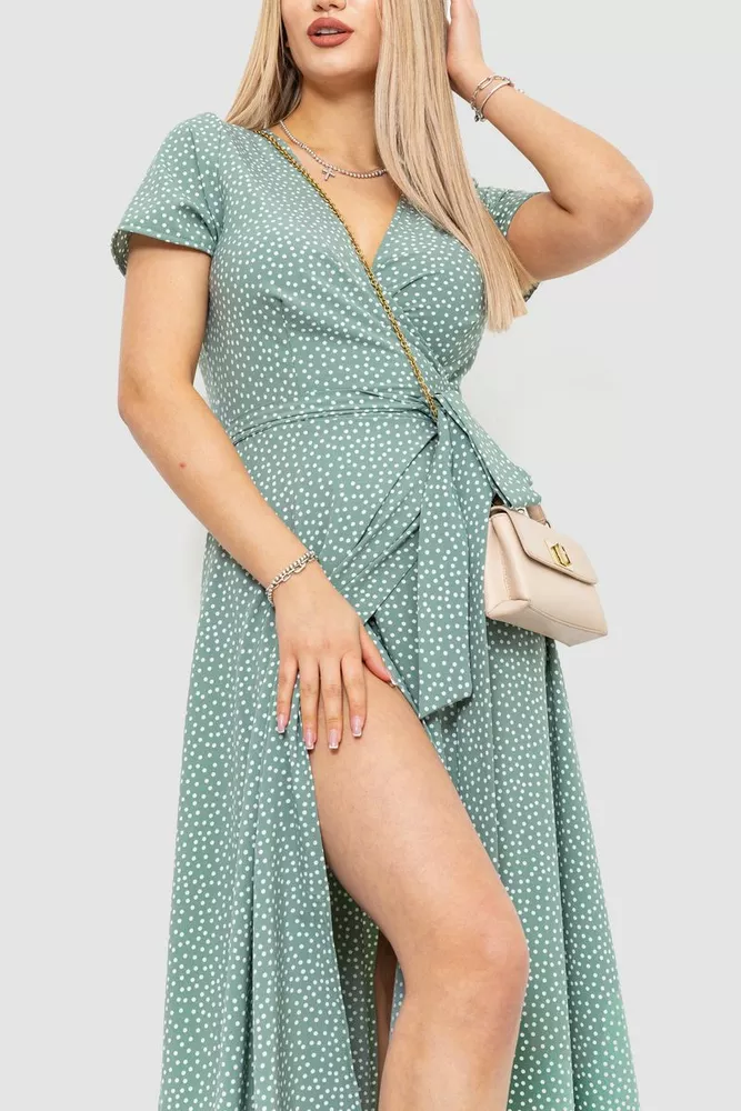 Купити Сарафан у горох, колір оливково-білий, 241R157 оптом - Фото №2