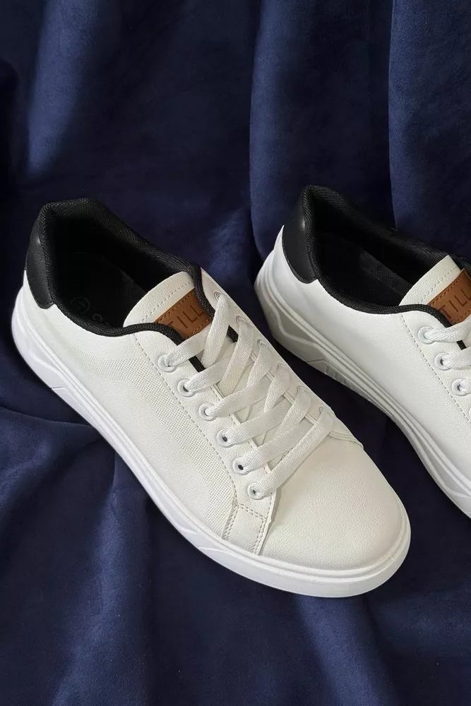 Купить Кеды мужские, цвет бело-черный, 248RR129 оптом - Фото №1