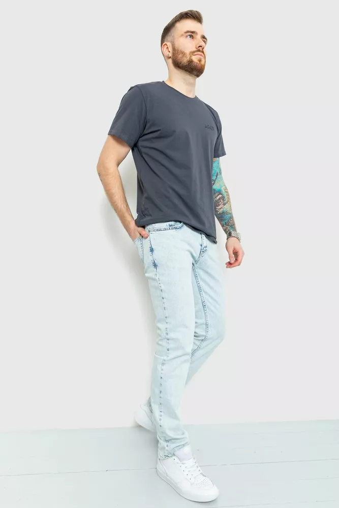 Купити Джинси чоловічі Slim, колір блакитний, 157R37-21-001 - Фото №2