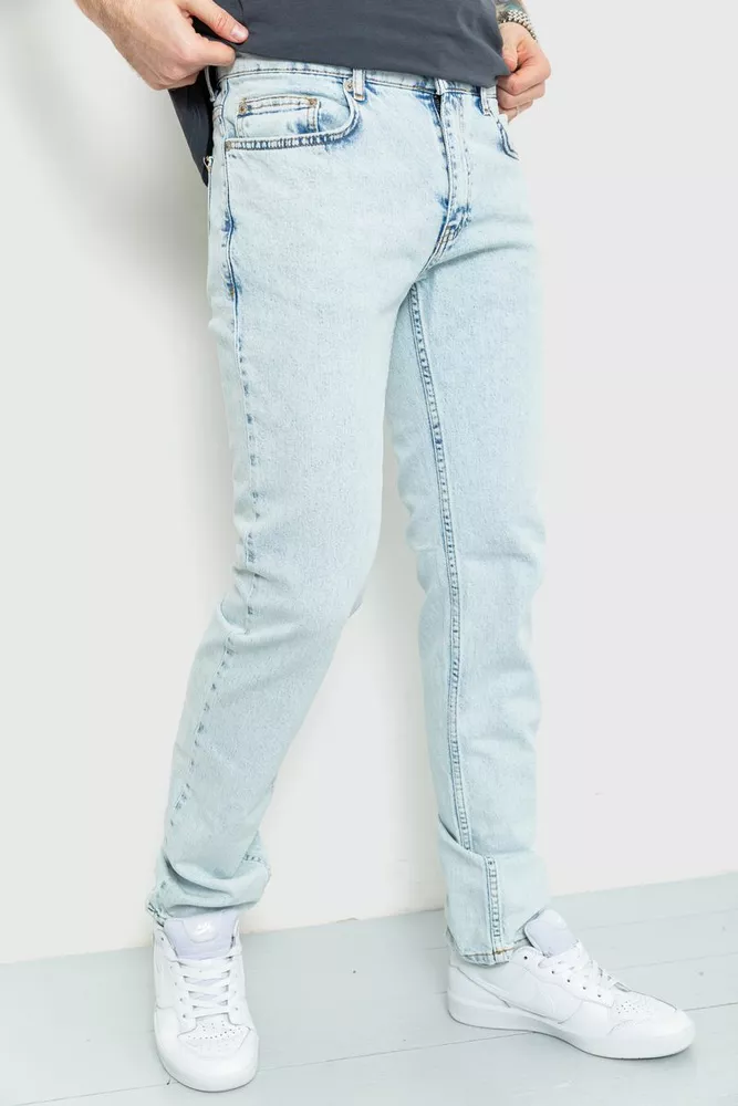 Купити Джинси чоловічі Slim, колір блакитний, 157R37-21-001 - Фото №1